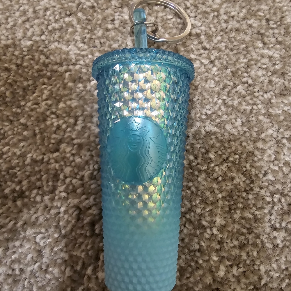 Starbucks Iridescent Blue Tumbler Keychain